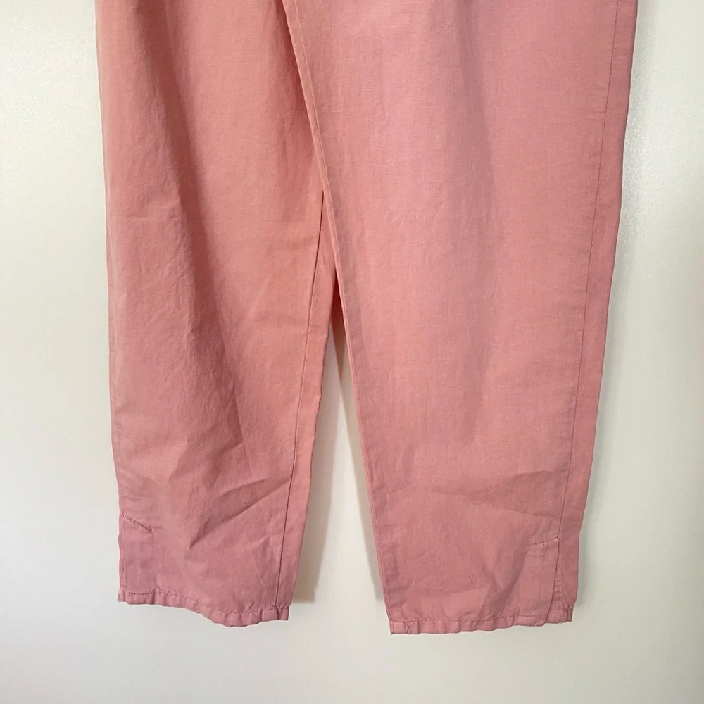 NWT Zara Pink Linen High Rise Jogger Pants Size 4